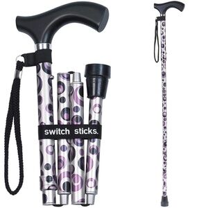 Switch Sticks Walking Stick Cane Men Women Foldable Adjustable Height 32-37" NEW